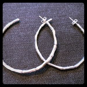 Kendra Scott Silver Bamboo Hoops
